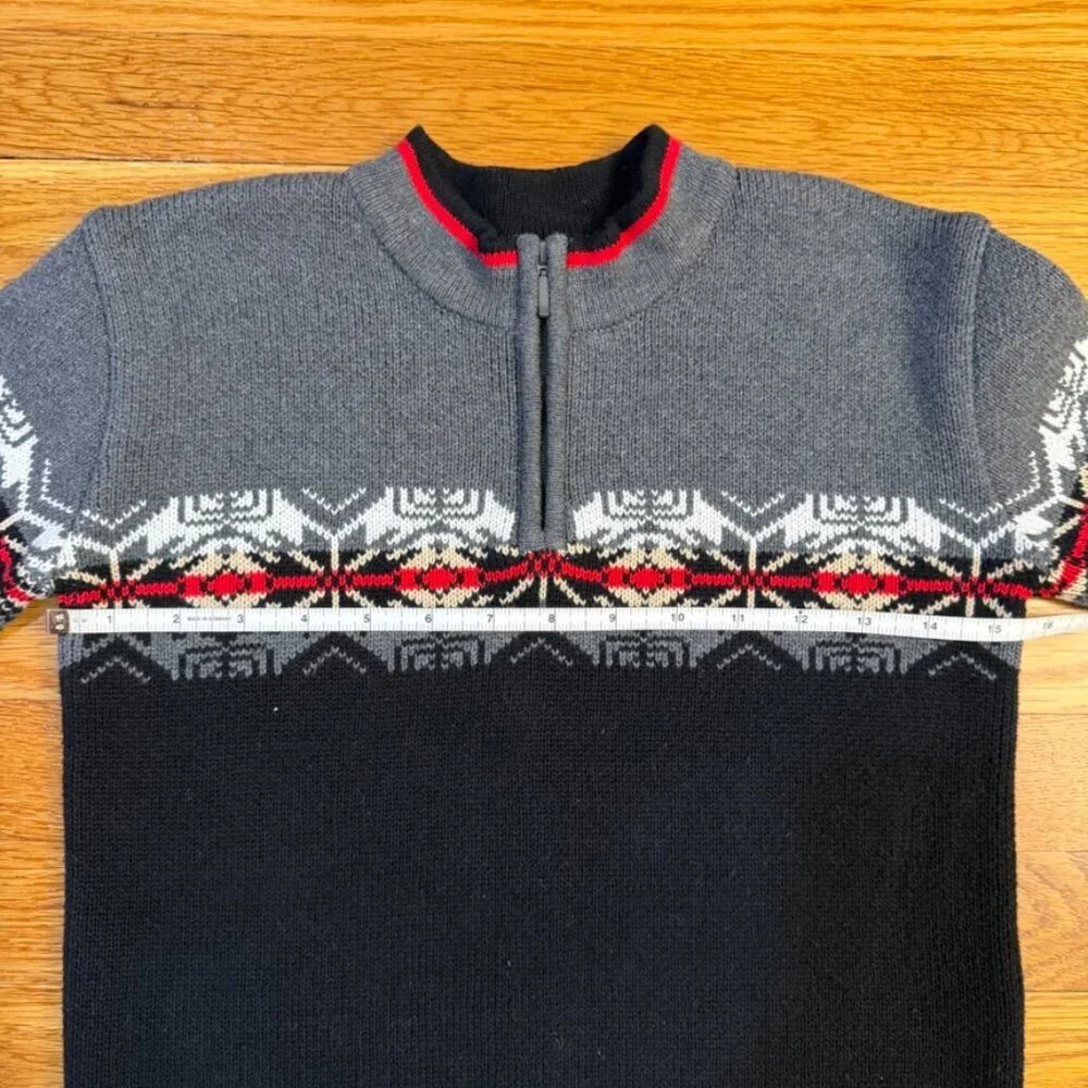 Hanna Andersson 1/4 Zip Fair Isle Nordic Sweater - Kids Size 5 (110) - Picture 2 of 6